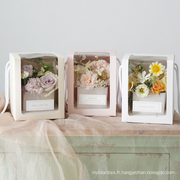 Luxury Flower Box Bouquet Gift Expédition avec poignée